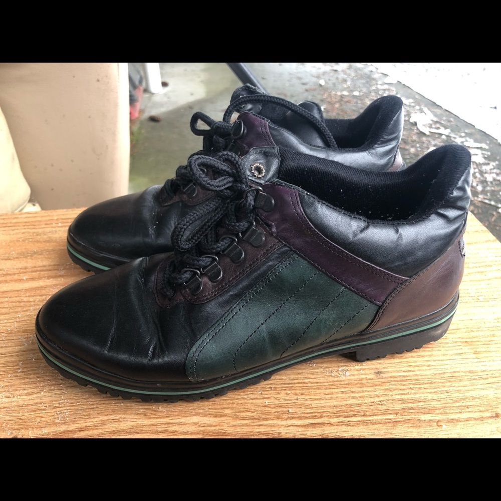 Danexx Brown Green Leather Ankle Boots Size 8M